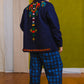Embroidered Felt Jacket with Firework Design