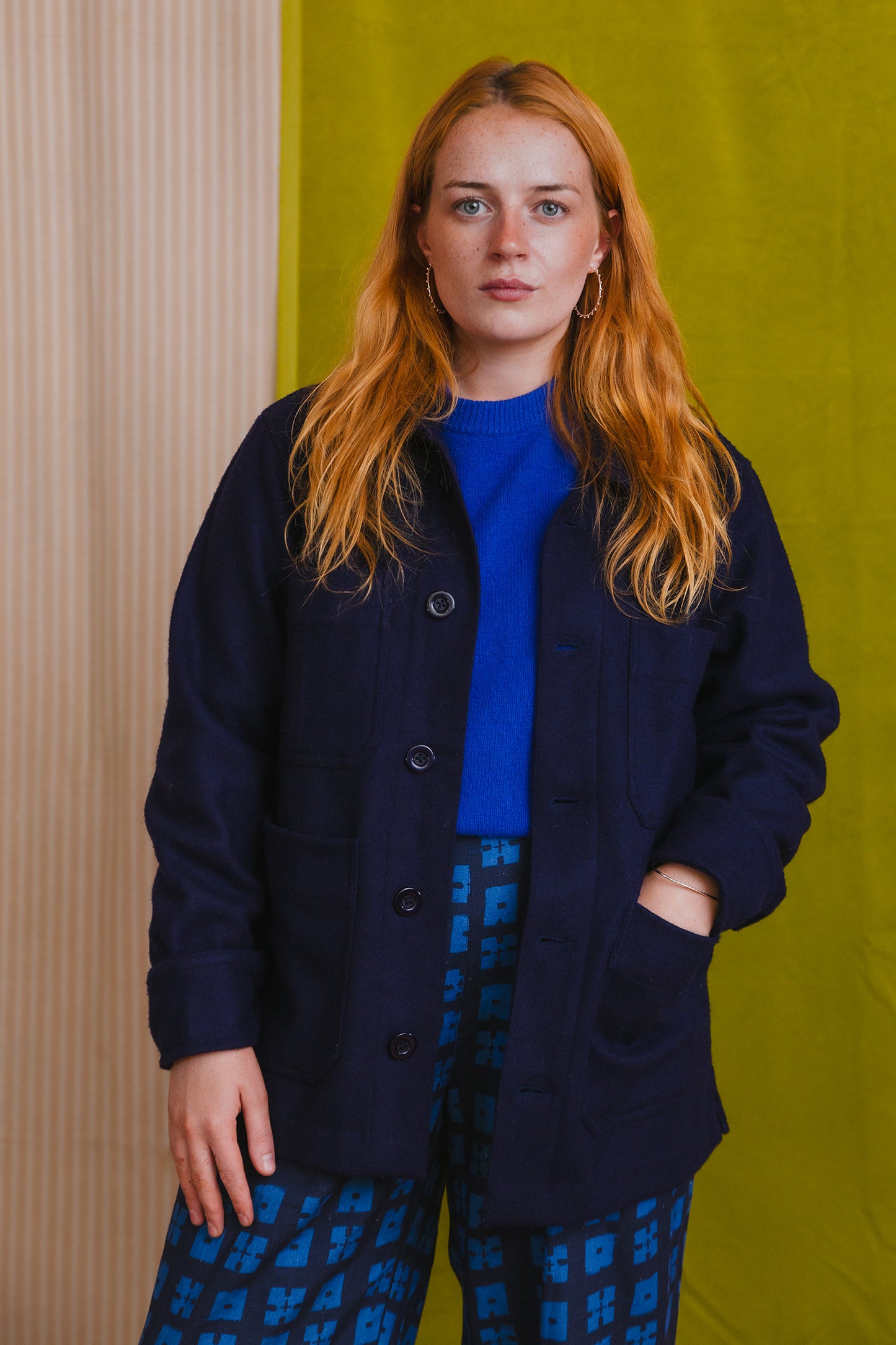 Embroidered Felt Jacket with Firework Design