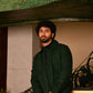 Green Embroidered Felt Jacket with Firework Design
