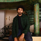 Green Embroidered Felt Jacket with Firework Design