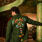 Green Embroidered Felt Jacket with Firework Design