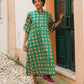Flounce Dress in 'Green Bric a Brac'