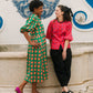 Flounce Dress in 'Green Bric a Brac'