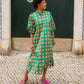 Flounce Dress in 'Green Bric a Brac'