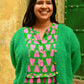 Frida Dress in 'Green Honey Heart'