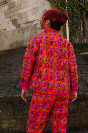 Short Quilted Jacket in 'Divine & Conquer'