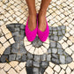 Pre-Order: Fuchsia Suede Ballet Flat