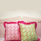 Reversible Cushion Cover 45cm x 45cm 'Green & Pink Chain Stitch'