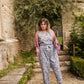 Andy Dungarees in 'Swirly Pants on Blue'