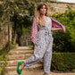 Andy Dungarees in 'Swirly Pants on Blue'