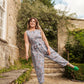 Andy Dungarees in 'Swirly Pants on Blue'