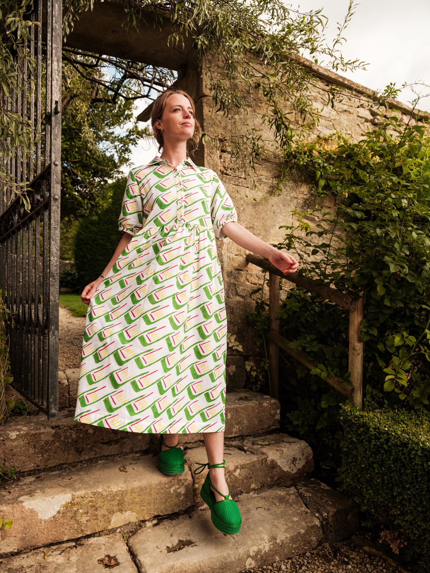 Ammie Dress in 'Green Tick'