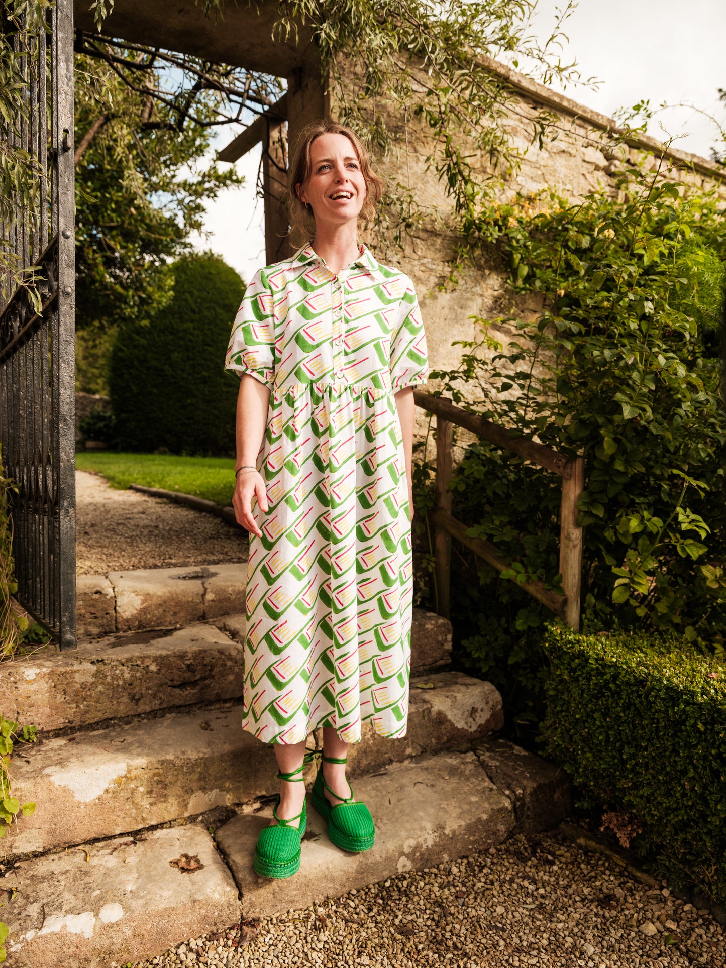 Ammie Dress in 'Green Tick'