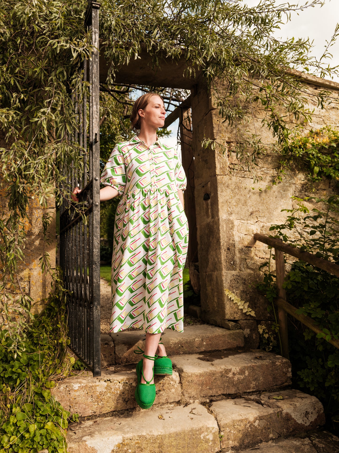 Ammie Dress in 'Green Tick'
