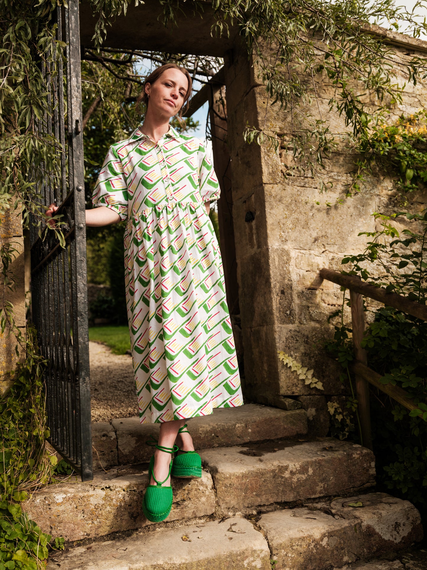 Ammie Dress in 'Green Tick'