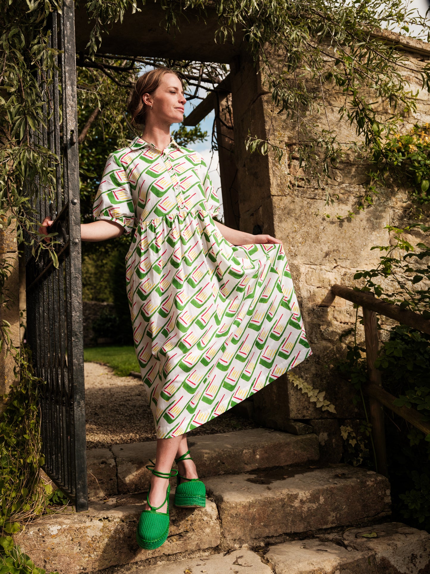 Ammie Dress in 'Green Tick'
