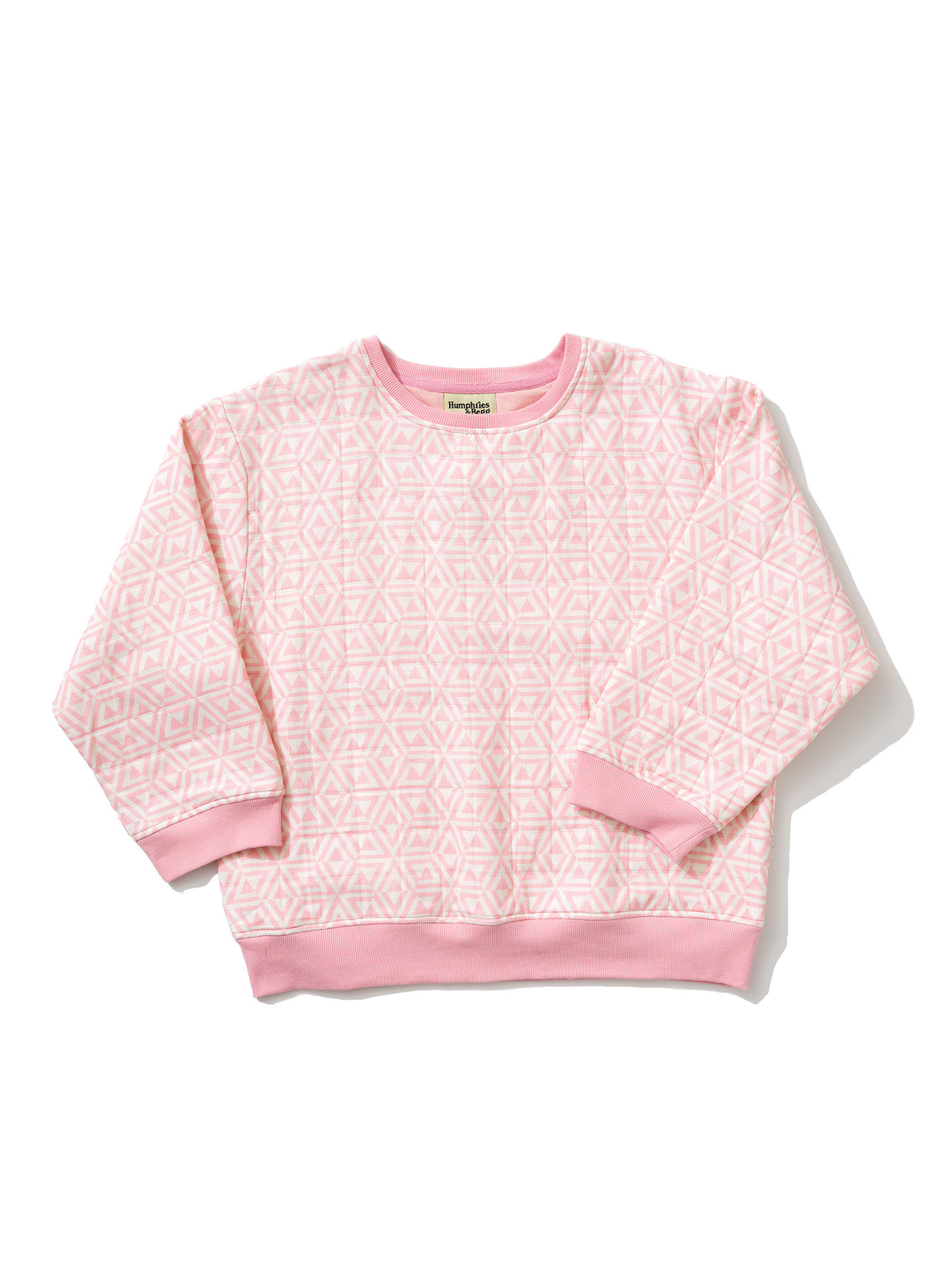 Quilted Jersey Sweatshirt in 'Pink Honeycomb'
