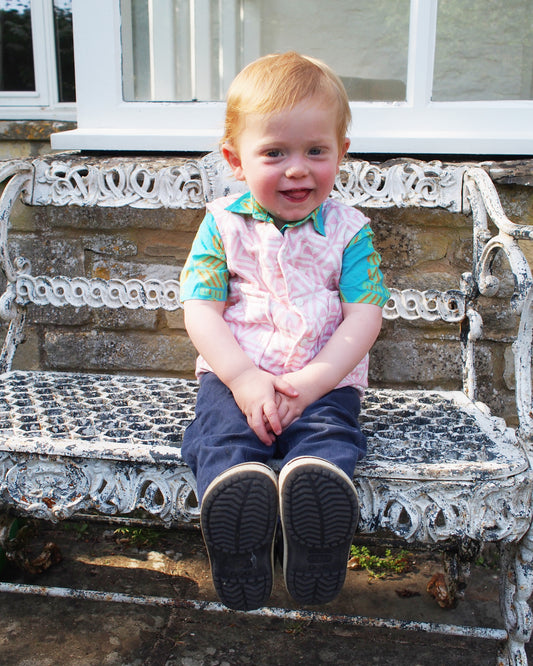 Kid's Quilted Waistcoat in 'Pink Honeycomb'