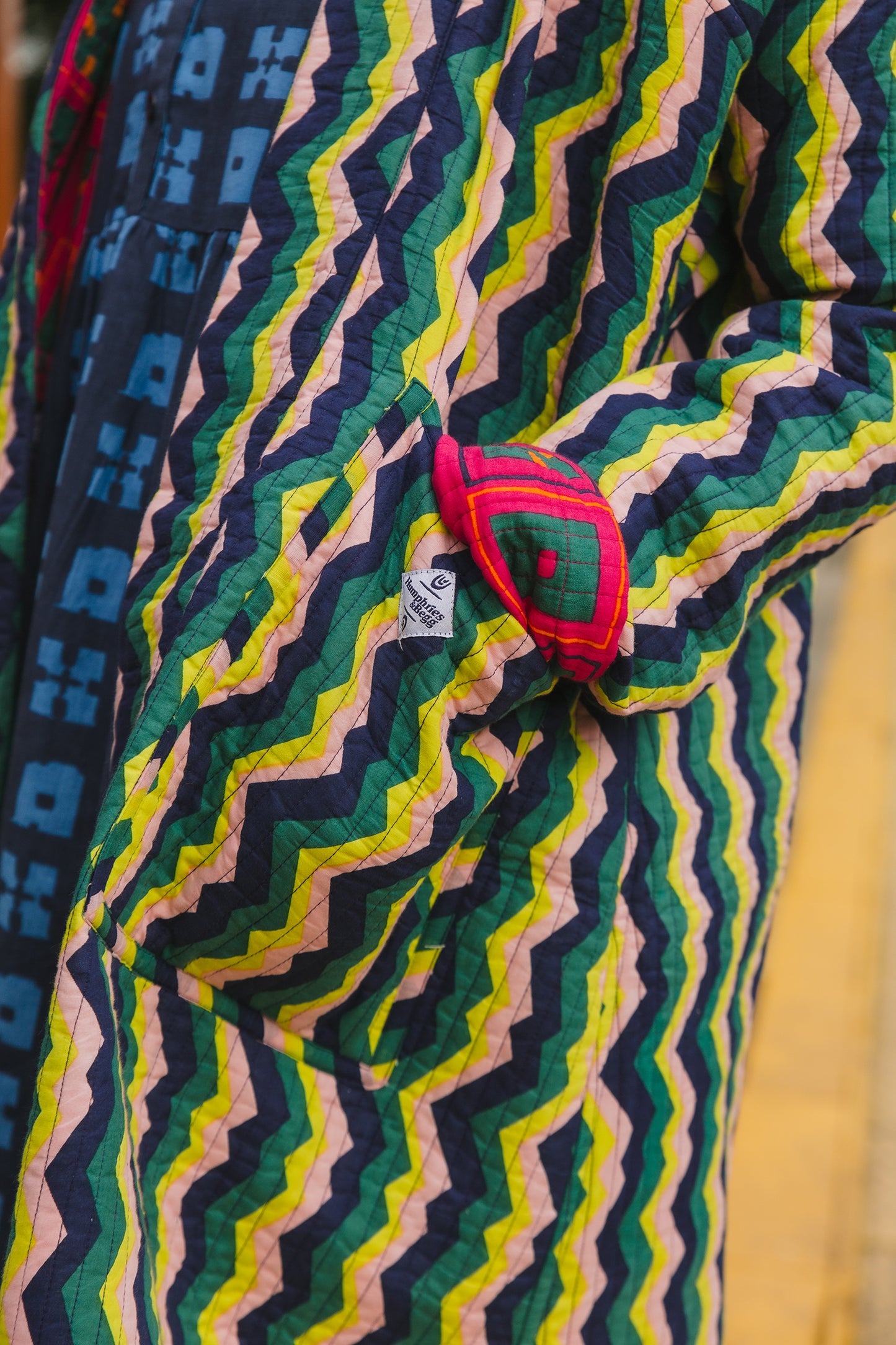 Quilted Housecoat in 'Distant Dream' & 'Splash of Orange'