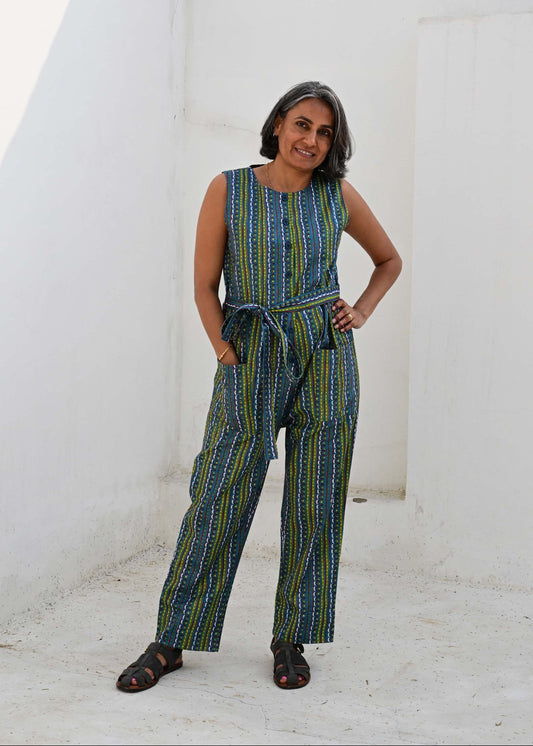 Andy Dungarees in 'Teal Shangri La'