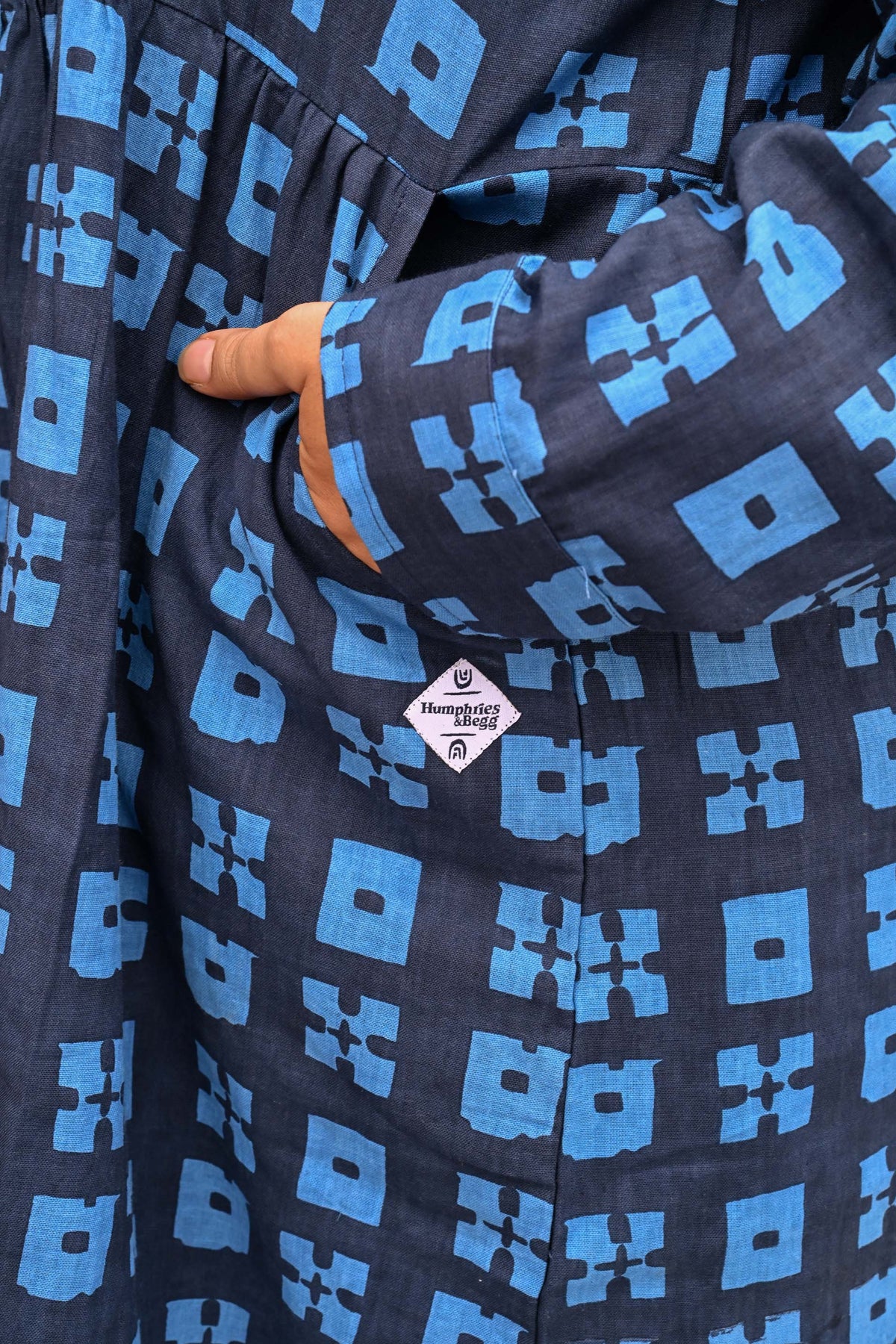 Jessie Dress in 'Indigo Chess Set'