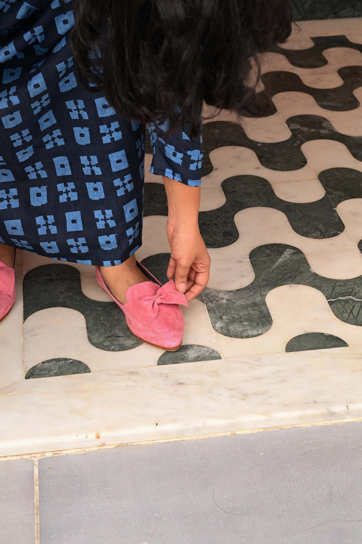Jessie Dress in 'Indigo Chess Set'