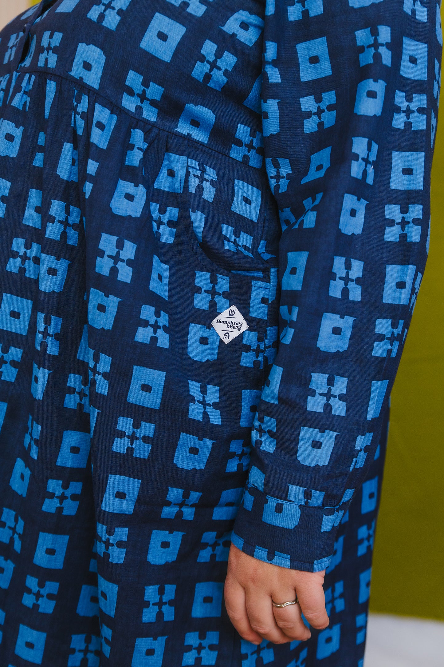 Jessie Dress in 'Indigo Chess Set'