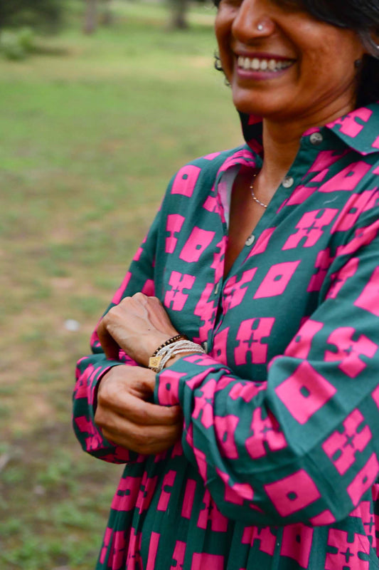 Jessie Dress in 'Pink Forest'