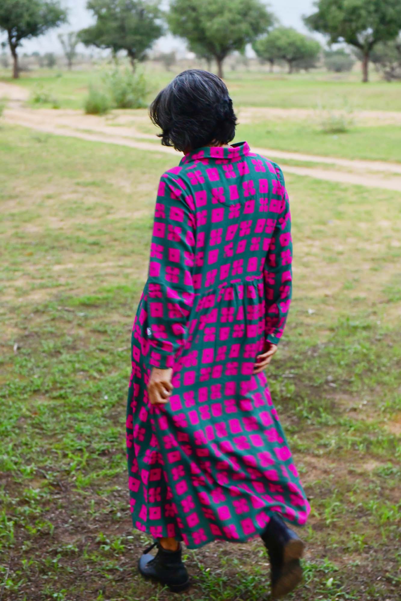 Jessie Dress in 'Pink Forest'