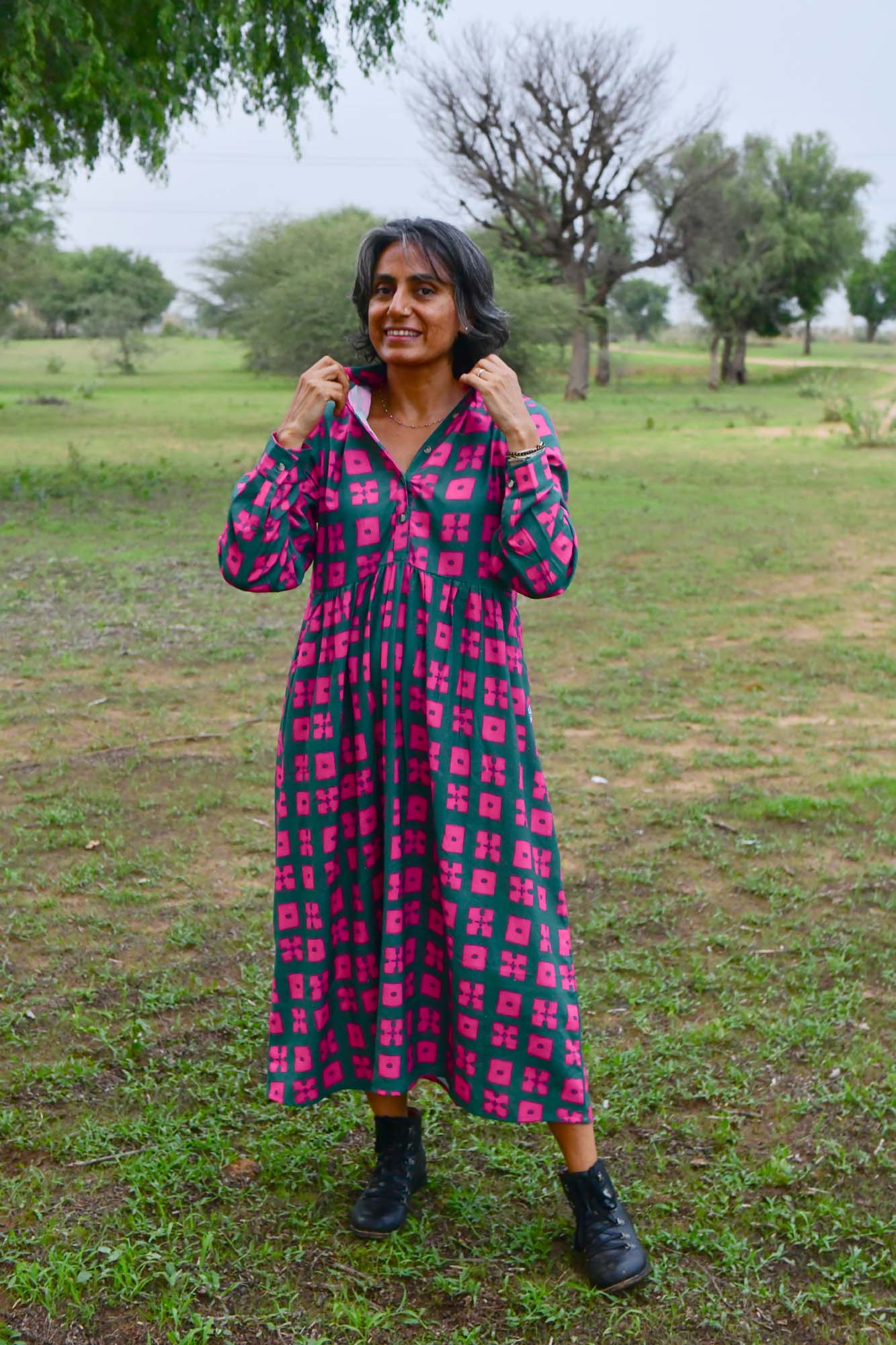 Jessie Dress in 'Pink Forest'