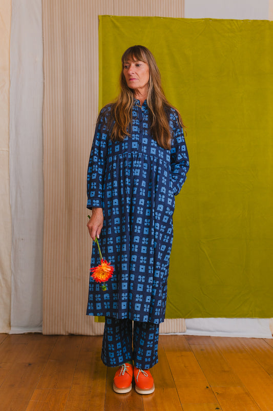 Jessie Dress in 'Indigo Chess Set'