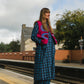 Jessie Dress in 'Indigo Chess Set'