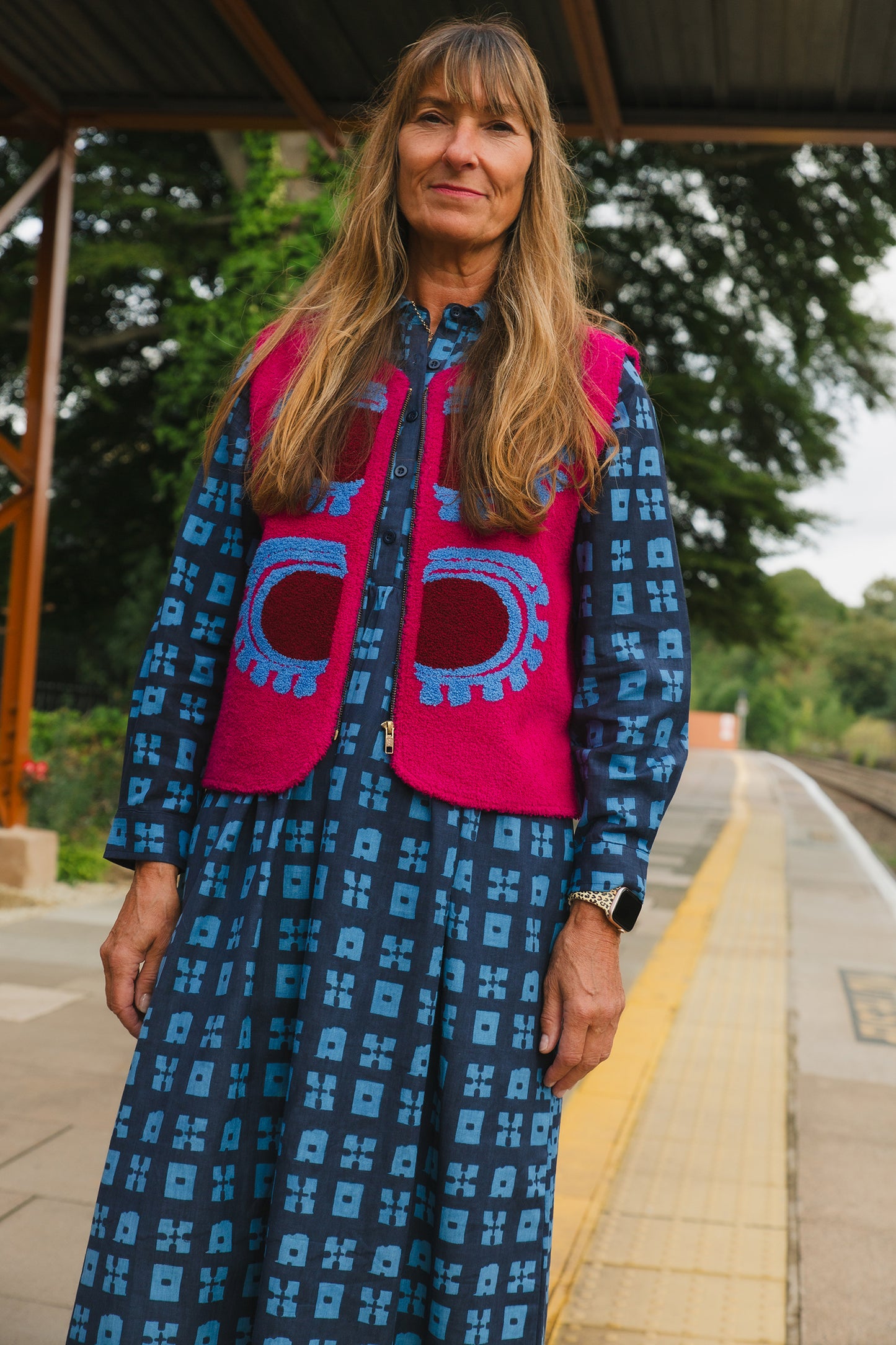 Jessie Dress in 'Indigo Chess Set'