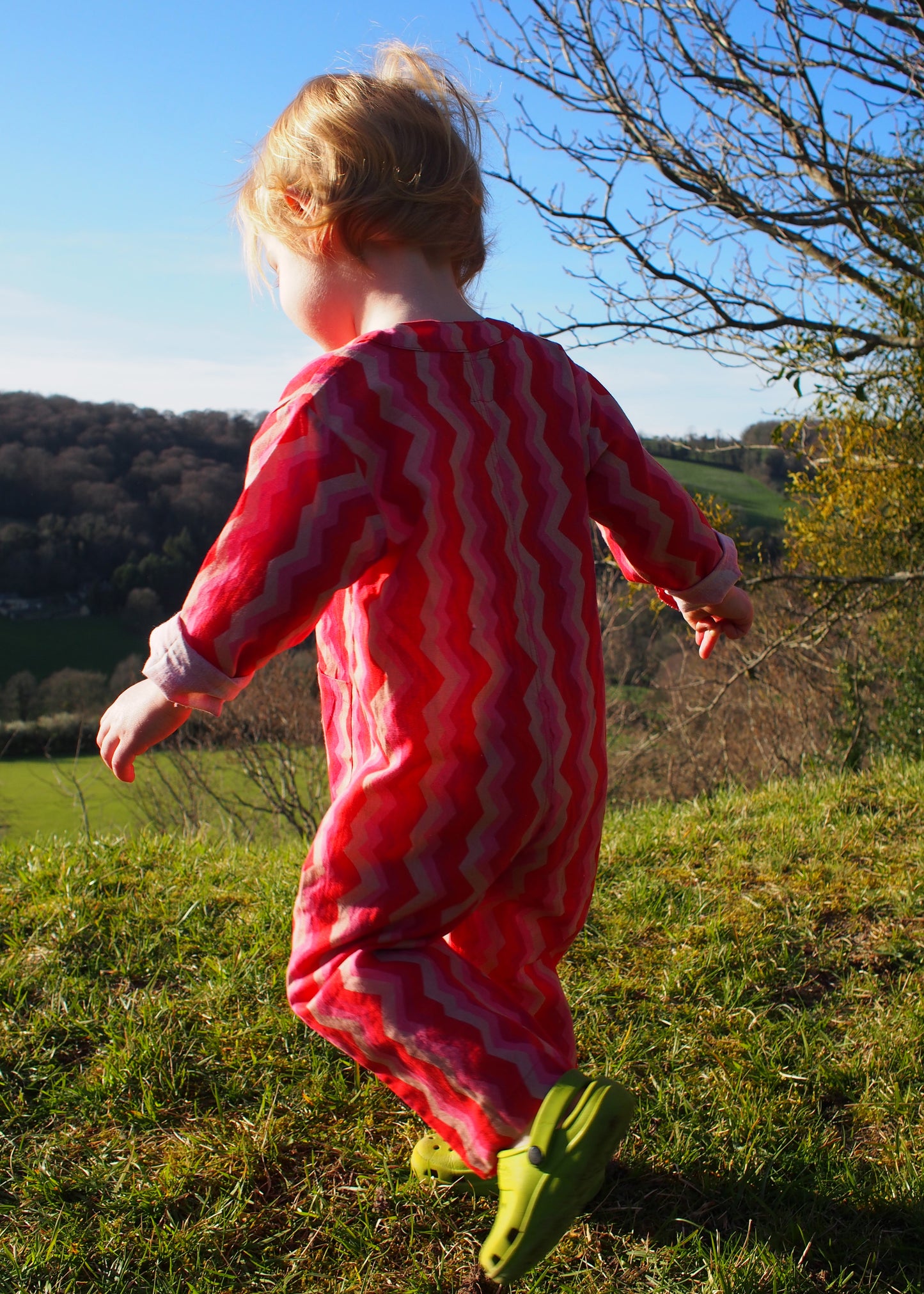 Kid's Playsuit in 'Pink Spark'