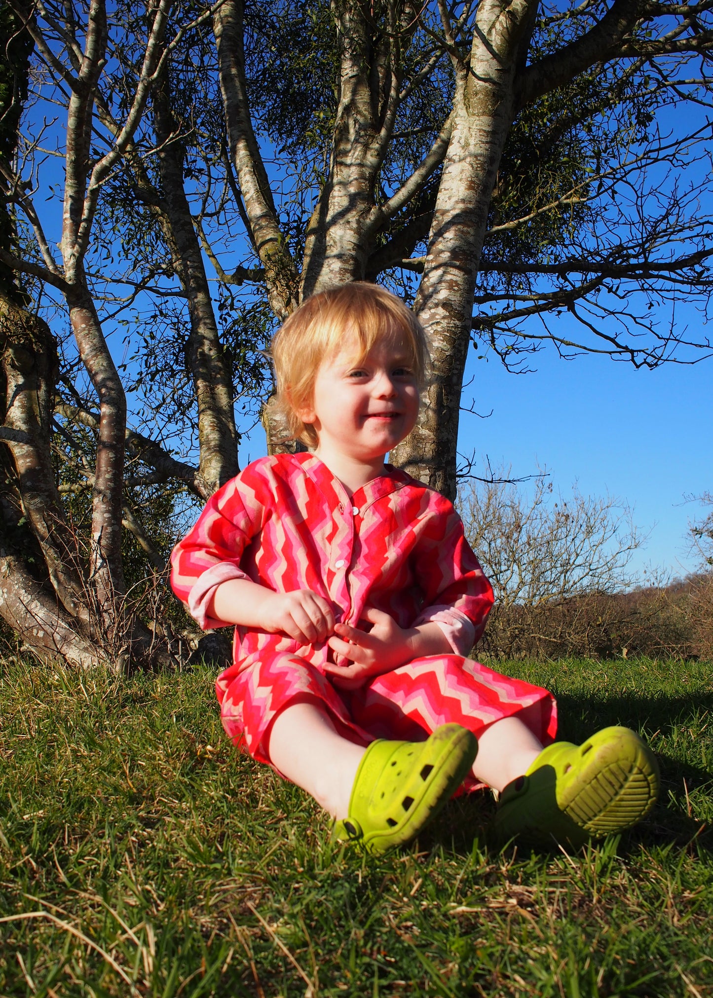 Kid's Playsuit in 'Pink Spark'