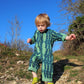 Kid's Playsuit in 'Green Flamingo Splits'