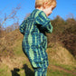 Kid's Playsuit in 'Green Flamingo Splits'