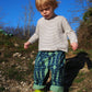 Kid's Trousers in 'Green Flamingo Splits'