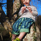 Kid's Trousers in 'Green Flamingo Splits'
