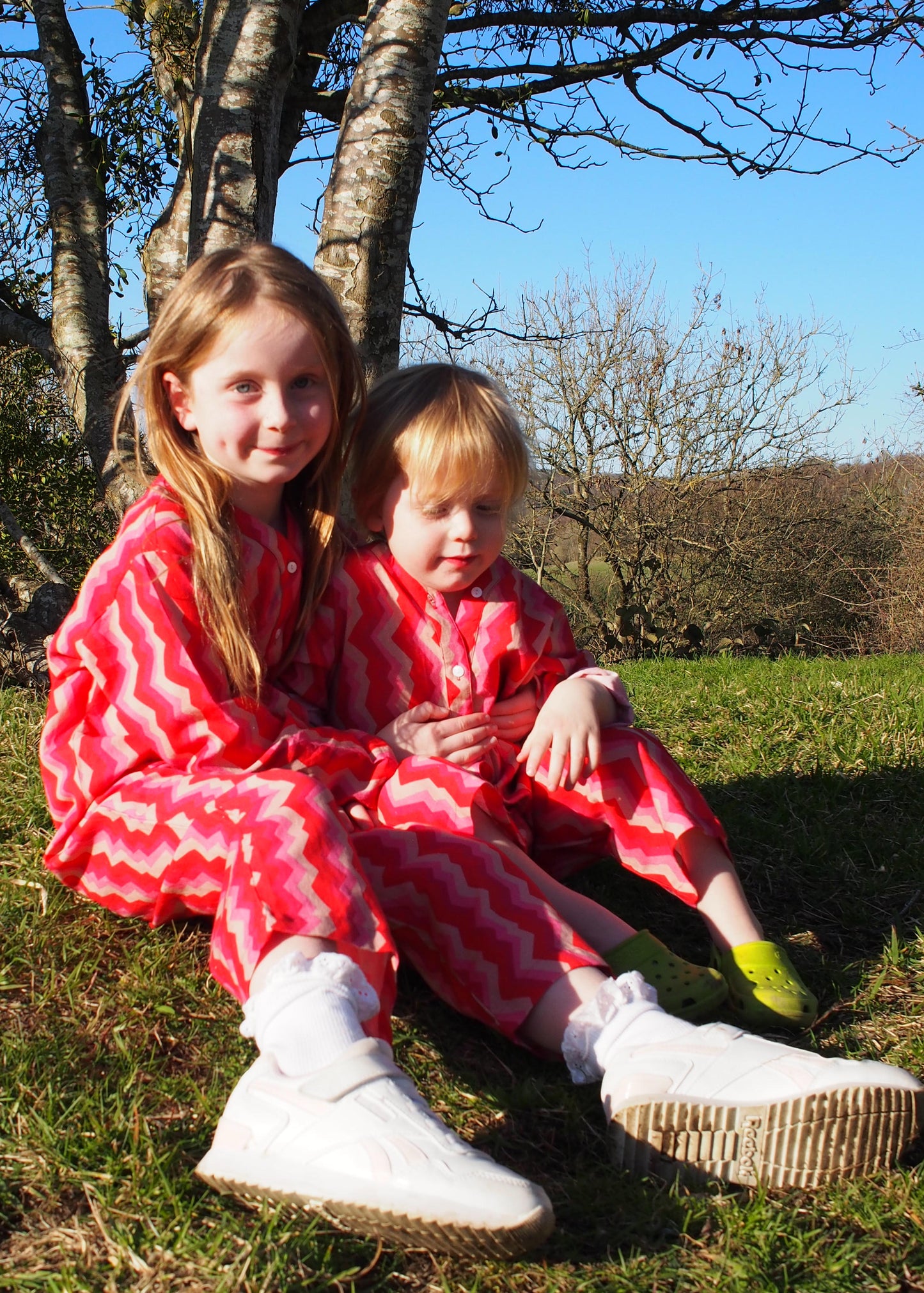 Kid's Playsuit in 'Pink Spark'