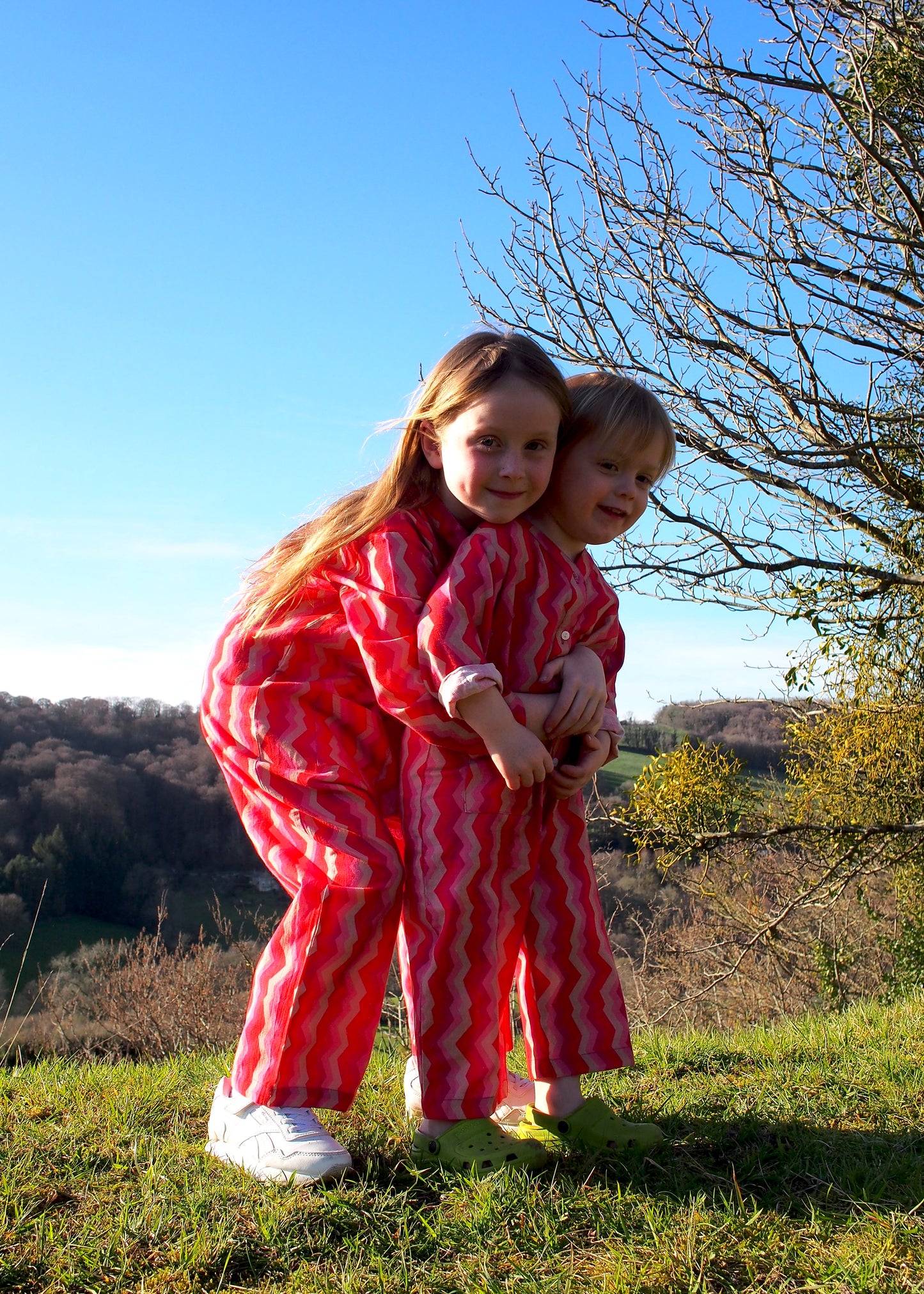 Kid's Playsuit in 'Pink Spark'