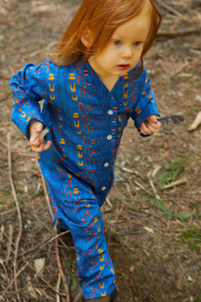 Kids Playsuit in 'Blue Skydive' 0-6yrs