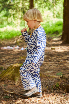 Playsuit in 'Navy Honeycomb' 0-6yrs