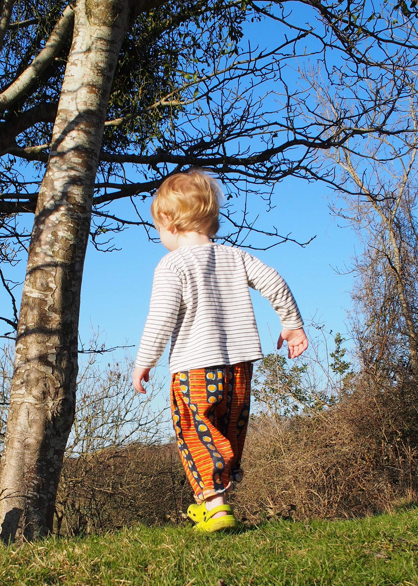 Kid's Trousers in 'Oranges on Blue'