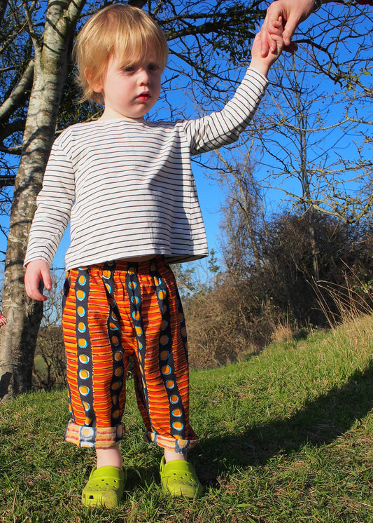 Kid's Trousers in 'Oranges on Blue'