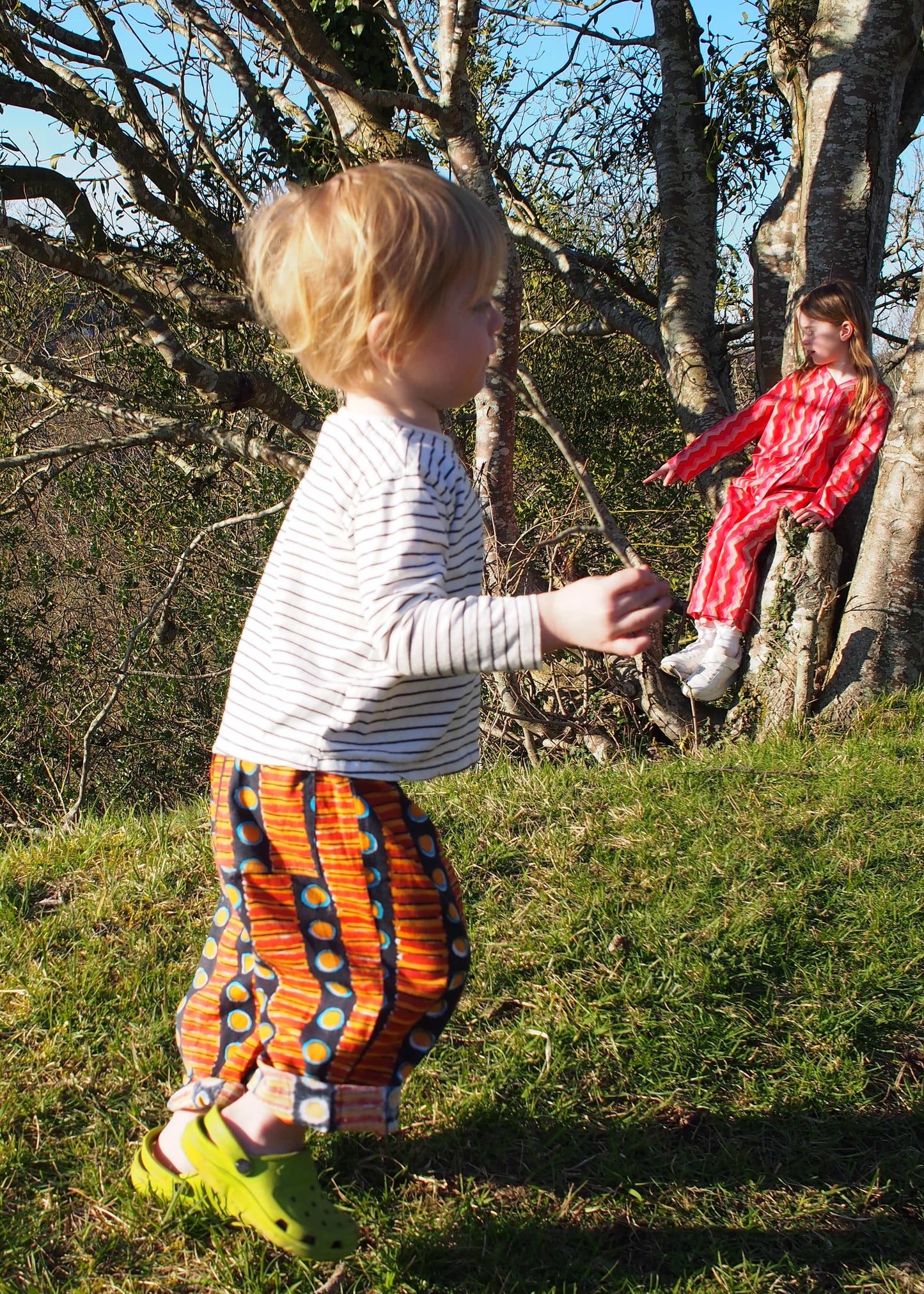 Kid's Trousers in 'Oranges on Blue'