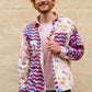 Men's Patchwork Shirt in 'Swirly Pants' & 'Candy Dreams'