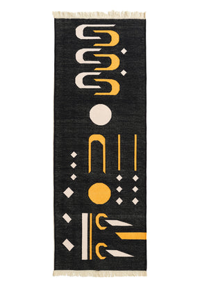 Midnight Skies - Handwoven cotton Dhurrie