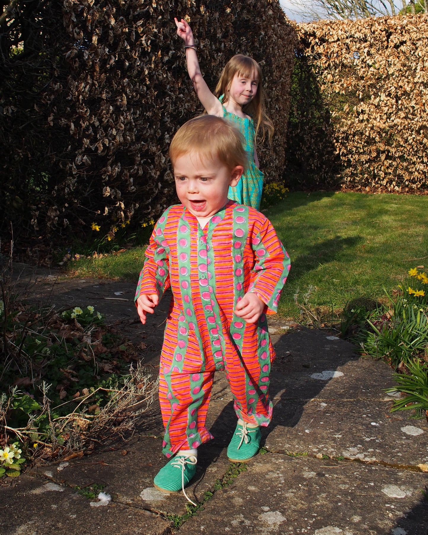 Kid's Playsuit in 'Orange Grove'