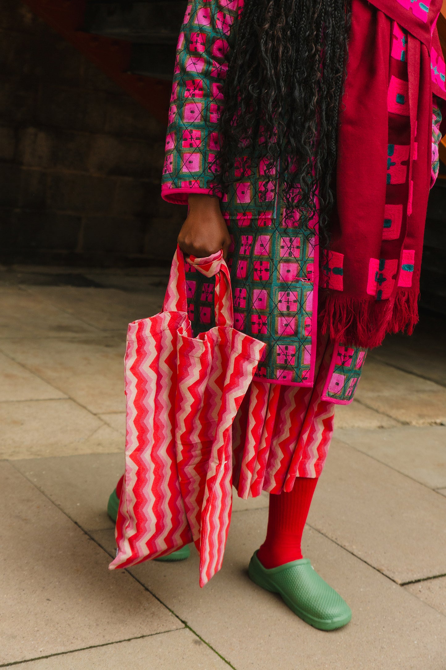 Wool Shawl in 'Burgundy Check'